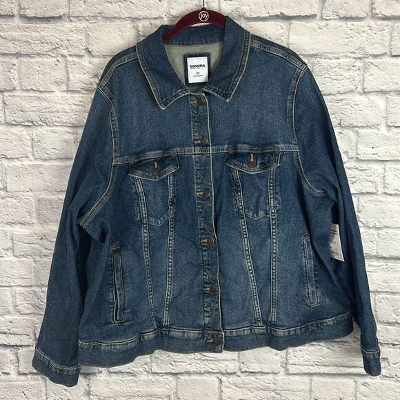 Sonoma Everyday Denim Jacket Size 2X NWT - Picture 1 of 8